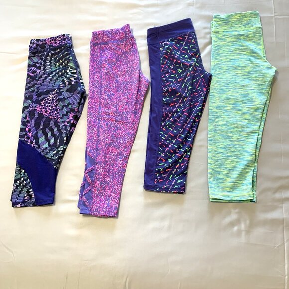 4 Girls Dri-Fit Active Leggings Adidas Xersion Champion 98Degree Size 10/12 Crop - Picture 1 of 11
